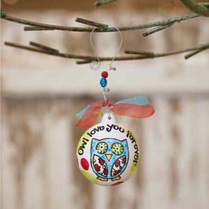 Glory Haus Painted Christmas Ceramic Ornament "Owl Love You Forever", 3"